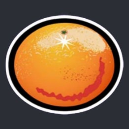 orange symbol, sizzling hot