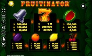 fruitinator merkur auszahlungstabelle